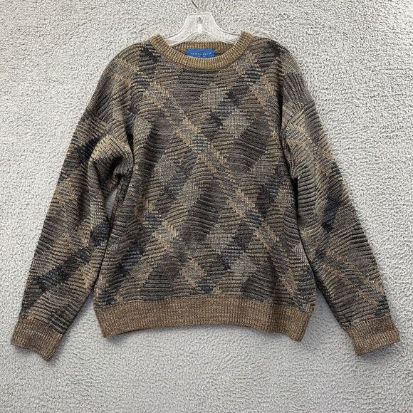 Vintage Towncraft Men's Medium Sweater Knit Grandpa Retro 90s Grunge‎ Goblincore - Picture 1 of 7